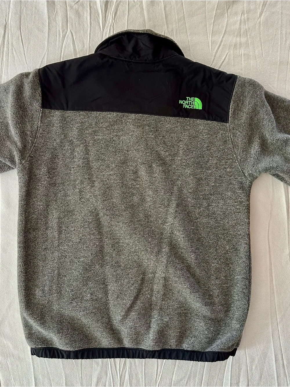 The North Face Denali Fleece Jacket Grey Black Neon Green